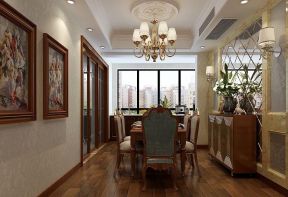 金域国际三居140平新古典风格餐厅墙镜装饰效果图