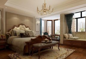 金域国际三居140平新古典风格卧室窗台设计图
