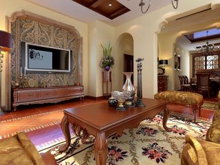 地中海风格别墅200平米客厅装修效果图片大全