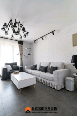 联达雅居150平复式楼客厅布艺沙发装修设计效果图
