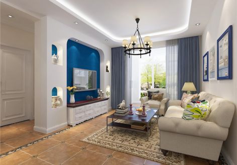 北新国际83㎡地中海风格两居室装修案例