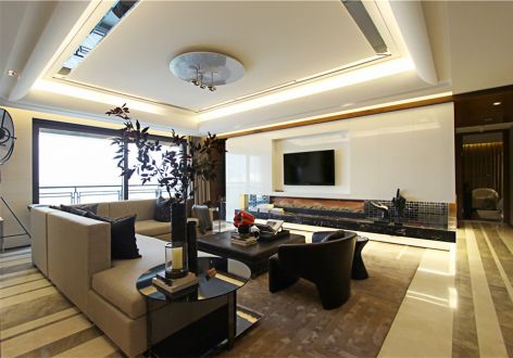 天寿路现代简约130平四居室装修案例