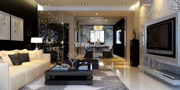 金地长青湾现代风格三居室160平装修效果图