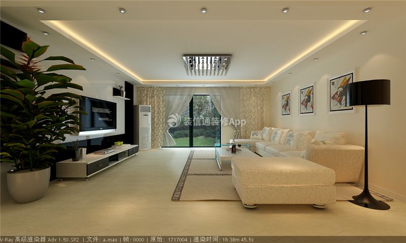 薛城紫光园140平米四居室现代风格客厅装修设计效果图