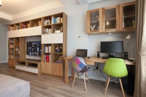 121平米三居室欧式风格书桌书柜装修设计效果图
