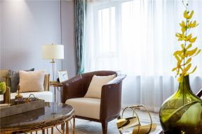 紫晶首府136平米三居室轻奢客厅窗帘装修设计效果图