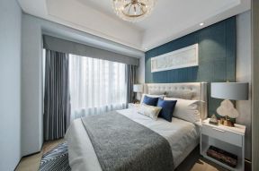 145平现代风格四居卧室蓝色背景墙设计效果图欣赏