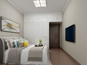 绿地城三居100平现代风格卧室装修设计效果图