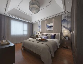 金盘小区260平米复式中式风卧室装修设计效果图案例