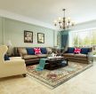 格林玫瑰湾126平米现代欧式客厅沙发设计图