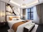 颐景庭院145平新中式风格卧室床头造型设计图片