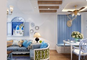 小石城78平米地中海风格客餐厅装修图片