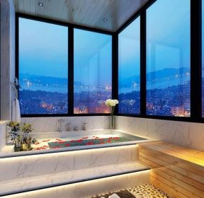 遂宁大院200平别墅后现代风格卫生间浴池设计图片