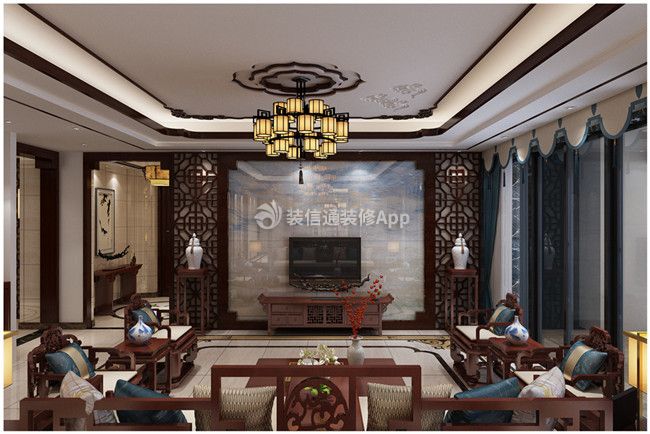  新中式客厅装修效果图欣赏 新中式客厅装修效果图片
