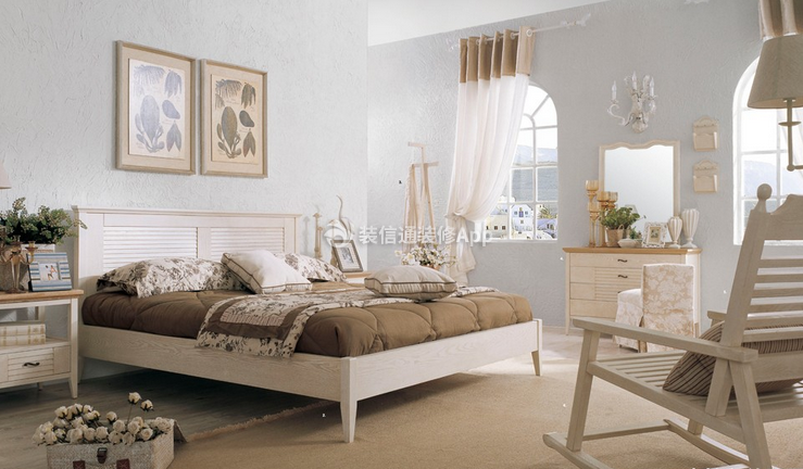 地中海风格两居室卧室装修效果图片欣赏