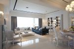 美林海岸150㎡现代简约客厅沙发装修效果图