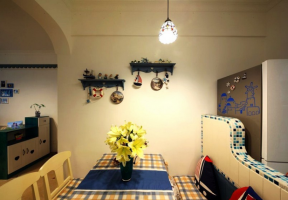 地中海风格一居室60平餐厅装修效果图片大全
