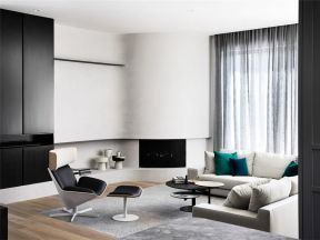89平米二居室现代风格客厅沙发装修设计效果图