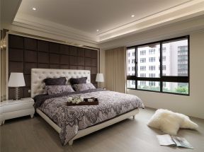 翠湖香山100㎡现代风格卧室床头背景装修效果图