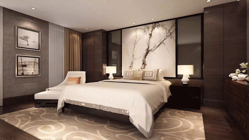 碧桂园200平中式风格卧室装修设计图