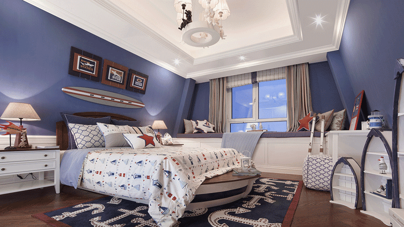 季景沁园150平欧式风格卧室装修设计图
