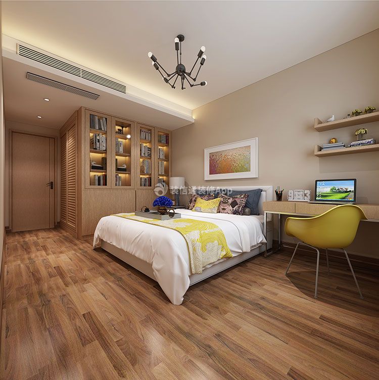欧洲新城现代简约128平三居室卧室装修案例
