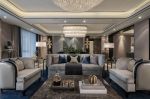 东方骏园100㎡新中式风格客厅沙发装修效果图