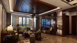 西屋国际100平新中式风格客厅装修效果图