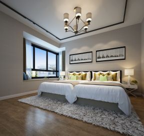 现代风格三居室120平米卧室装修效果图片欣赏