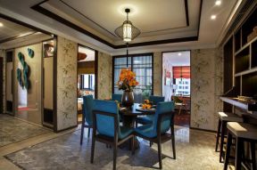 翰林名苑新中式126平三居室餐厅装修案例