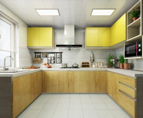 鲁能星城外滩二居75平现代风格厨房装修设计效果图