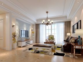 宝能城165平米三居室美式风格客厅装修设计效果图
