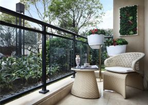 时代花园130㎡现代轻奢阳台装修效果图