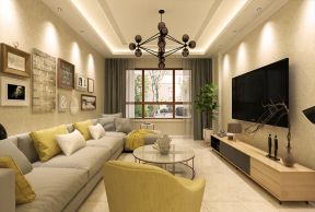 金悦华府现代简约78平二居室客厅装修案例