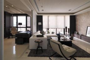 兴业新村90㎡现代风格客厅沙发装修效果图