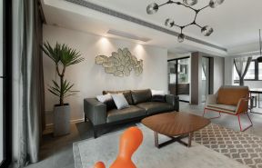 曲江龙邸90平米三居室现代沙发背景墙装修设计效果图