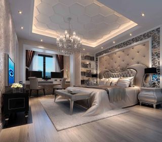 欧式风格500平米别墅卧室装修效果图片欣赏