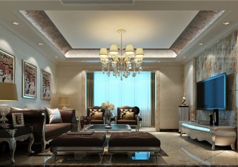 宝城翡翠园现代风格三居室106平米装修效果图