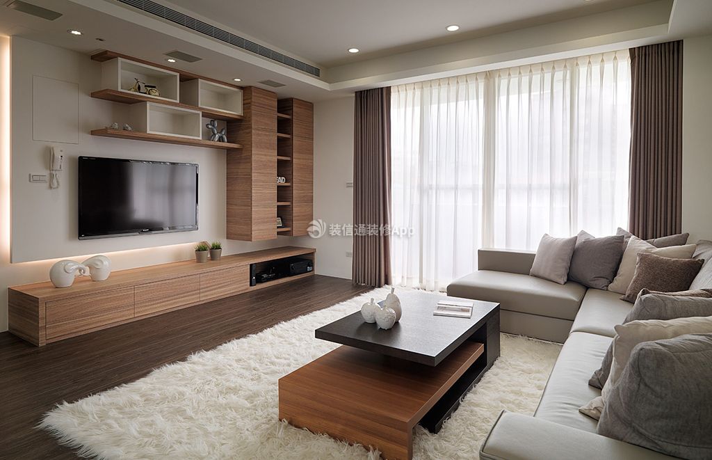 上海康城现代简约135平三居室客厅装修案例