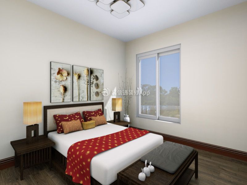中式风格78平米两居室卧室装修效果图片欣赏