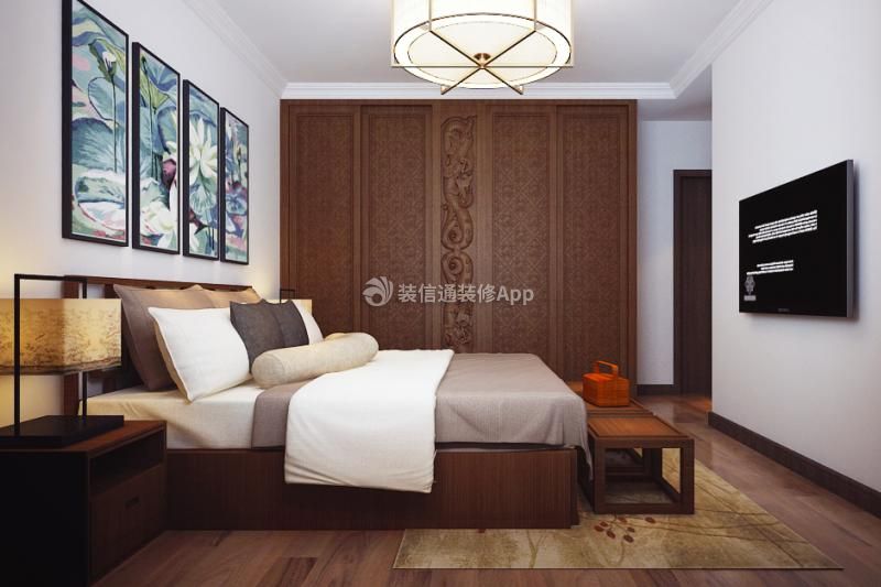 现代城150平中式风格卧室装修效果图