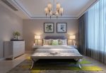 欧洲新城四居215平美式风格卧室床边柜设计图