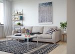 星英半岛75㎡北欧风格客厅地毯装修效果图