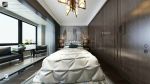 紫汀苑320平米新中式风格别墅卧室背景墙装修设计效果图