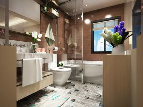 现代风格三居室120平卫生间装修效果图片欣赏