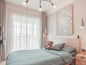 紫晶首府98平米三居室北欧风格卧室装修设计效果图