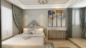 裕福花园100㎡欧式风格卧室背景墙装修效果图