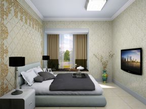 欧式风格85平两居室卧室装修效果图片大全
