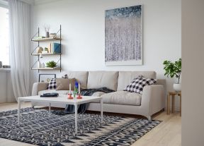  客厅地毯与沙发搭配图片 北欧沙发背景
