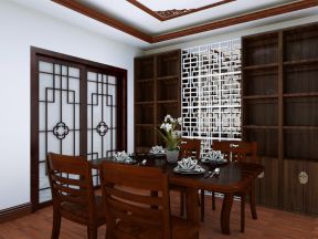 中式风格158平三居室餐厅装修效果图片大全